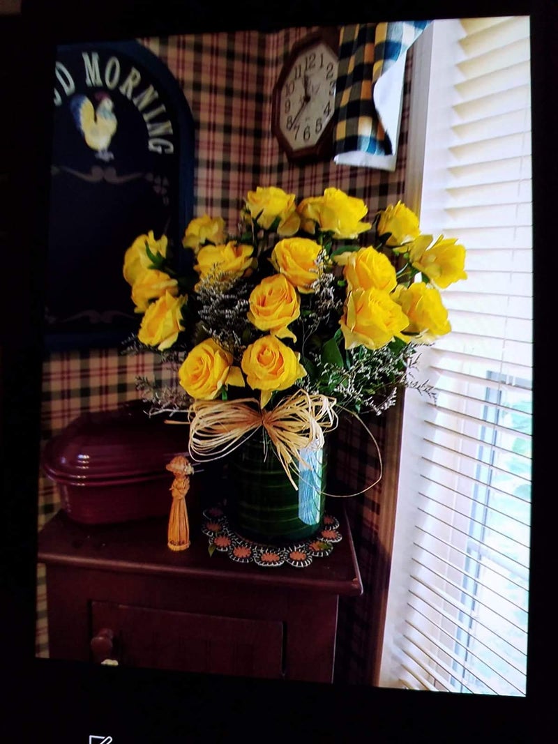 Laelfe 12 PCS Artificial Flowers Roses Silk Flowers Fake Long Stem Artificial Roses for Home Wedding Decorations (Yellow) - Image 4